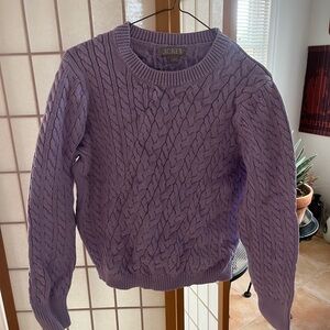J. Crew Lavender Cable Knit Sweater